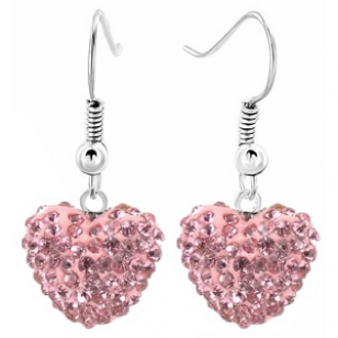 Oorbellen Strass Hart Roze